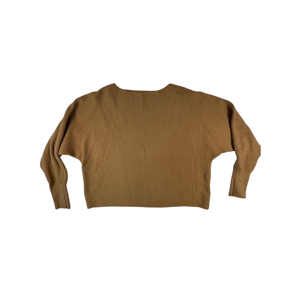 M Made in Italy Sweater Womens Small Brown Knit Boxy Dolman Sleeve Boat Neck Top